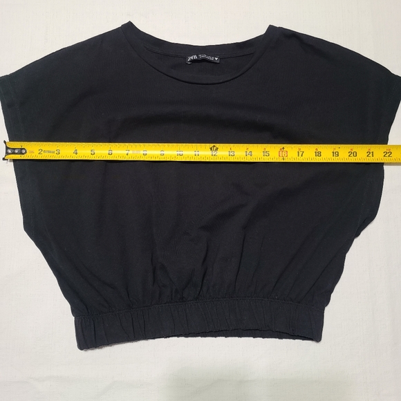 Zara Black Crop Top sz L - Picture 4 of 7